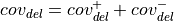 cov_{del} = cov^{+}_{del} + cov^{-}_{del}